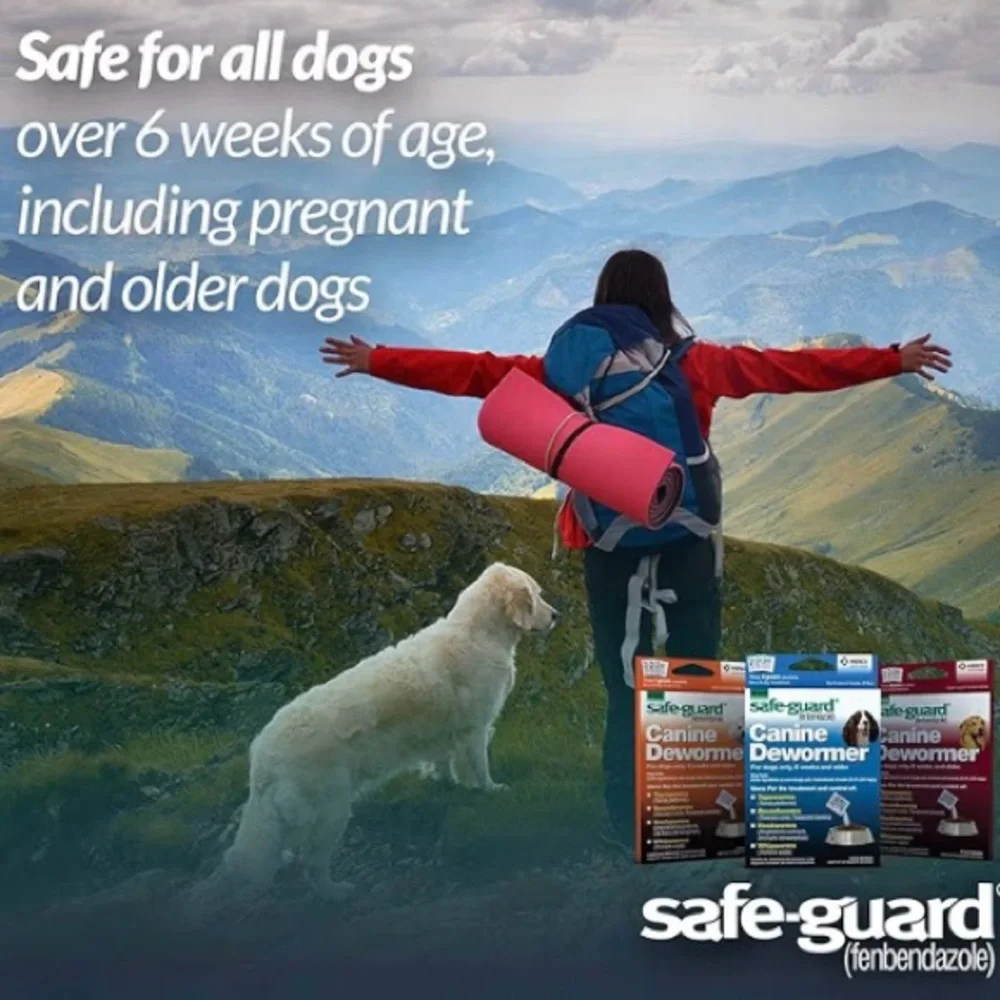 3x Safe-Guard Canine Dog Dewormer 3x4g Packets Merck EXP 1/26 New Sealed‎